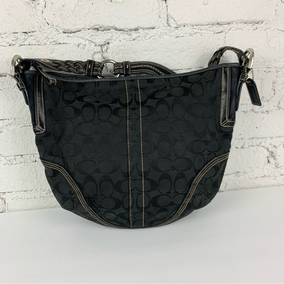 Coach Black Signature Print Hobo Shoulder Bag 6279 - Picture 4 of 12